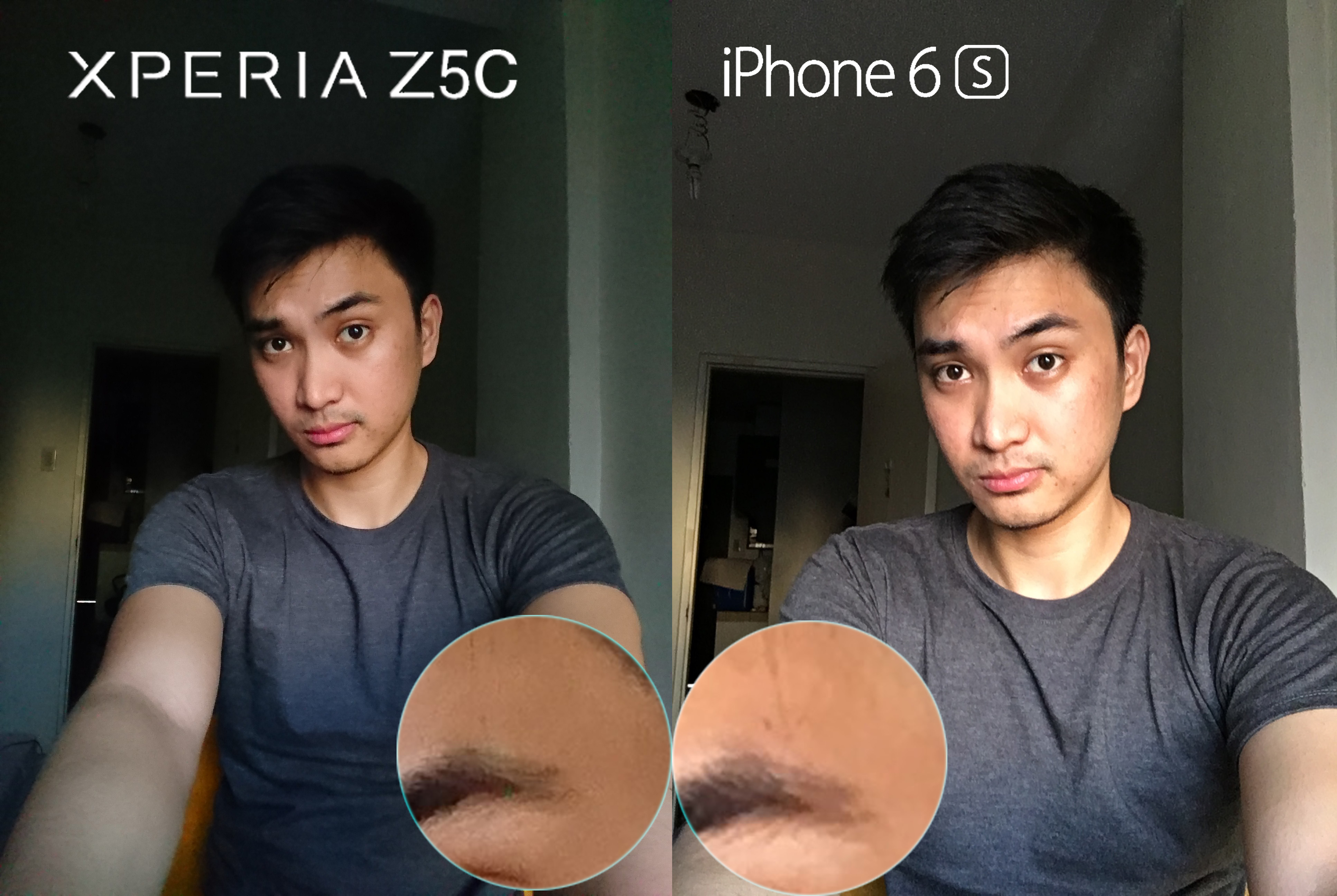 Iphone 6s vs xperia z5 compact camera selfie front facing