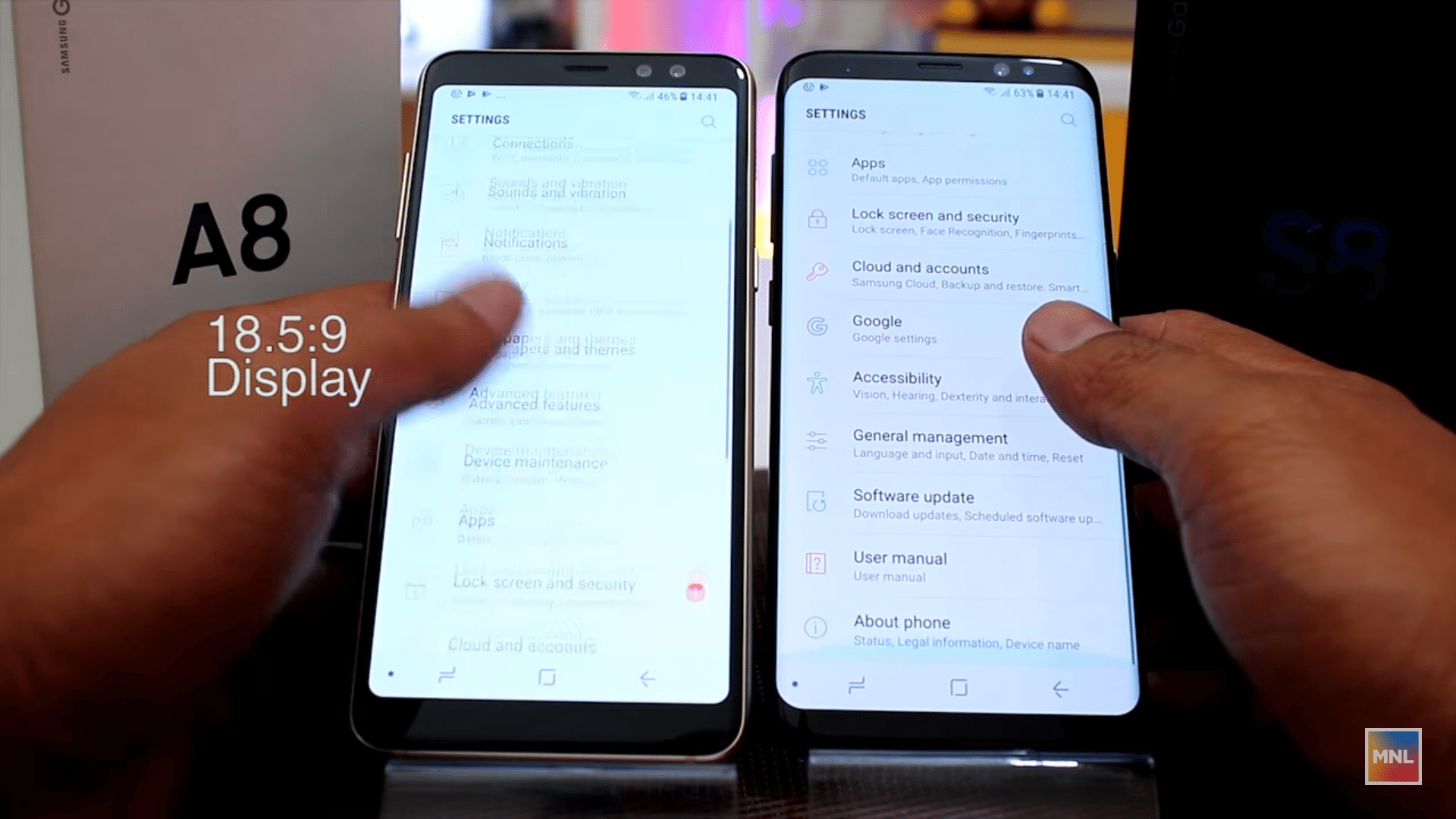 samsung galaxy a8 vs iphone 8